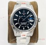 VR Factory Rolex Sky-Dweller 42mm Cal.9001 Watch - Black Dial Diamond Strap